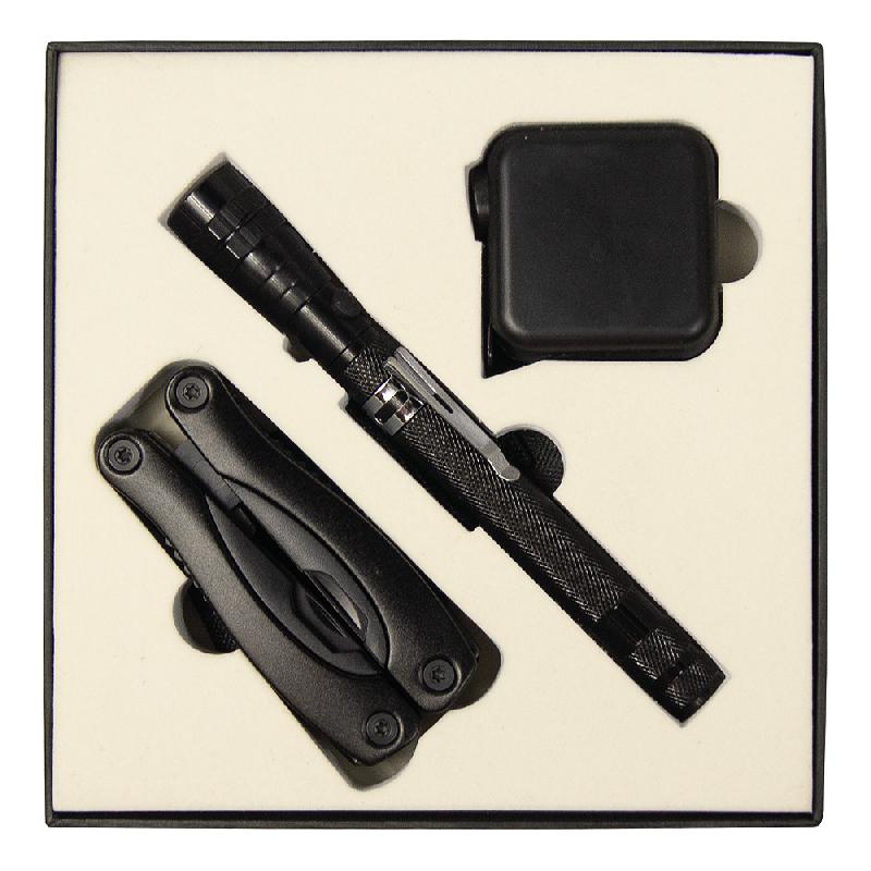 Набор подарочный Solution Superior Trio (Фонарь телескопический Tools Flashlight, рулетка Tools Master, 3 метра, Мультитул Tools Birmingham)