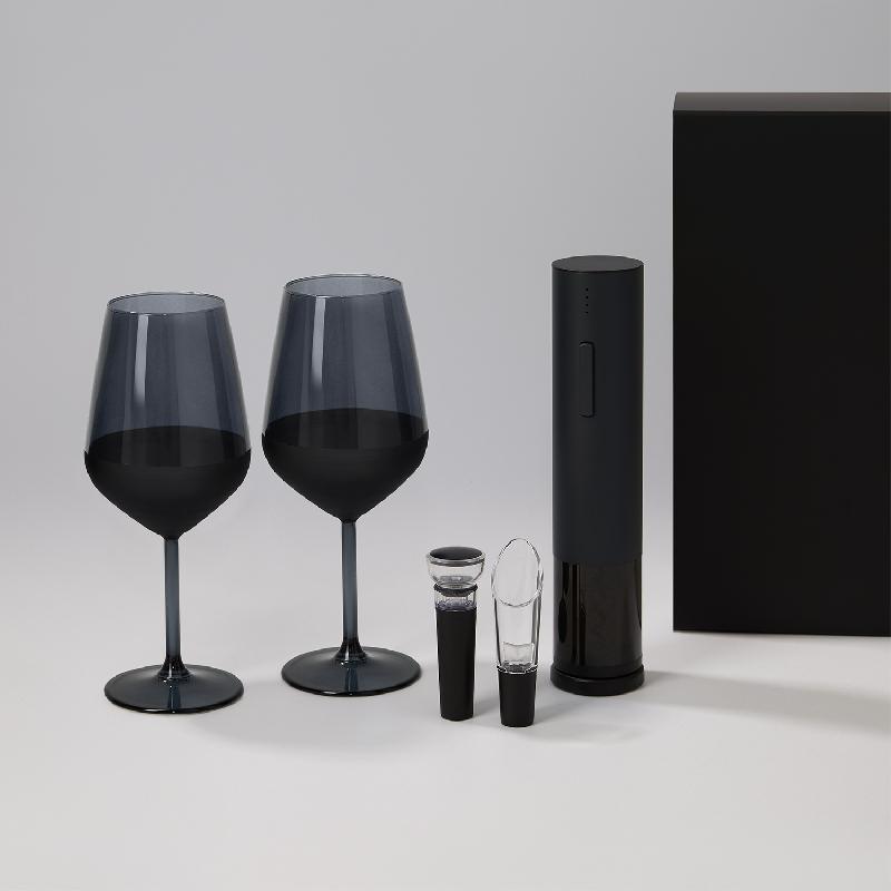 Подарочный набор 2 бокала для вина Black Edition + набор для вина Sacramento в черной коробке