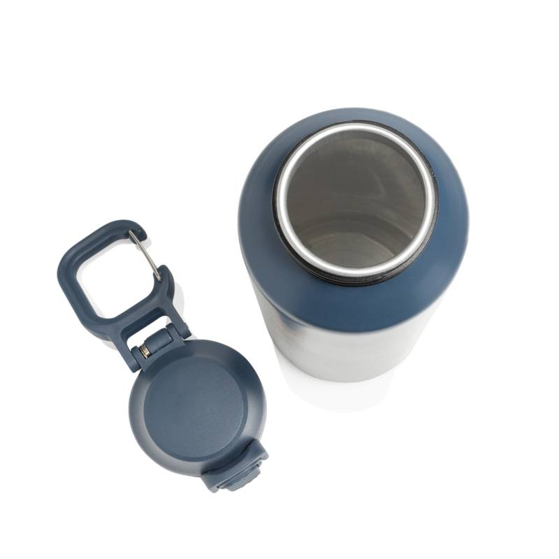 Спортивная бутылка Via из переработанной стали RCS с карабином, 600 мл