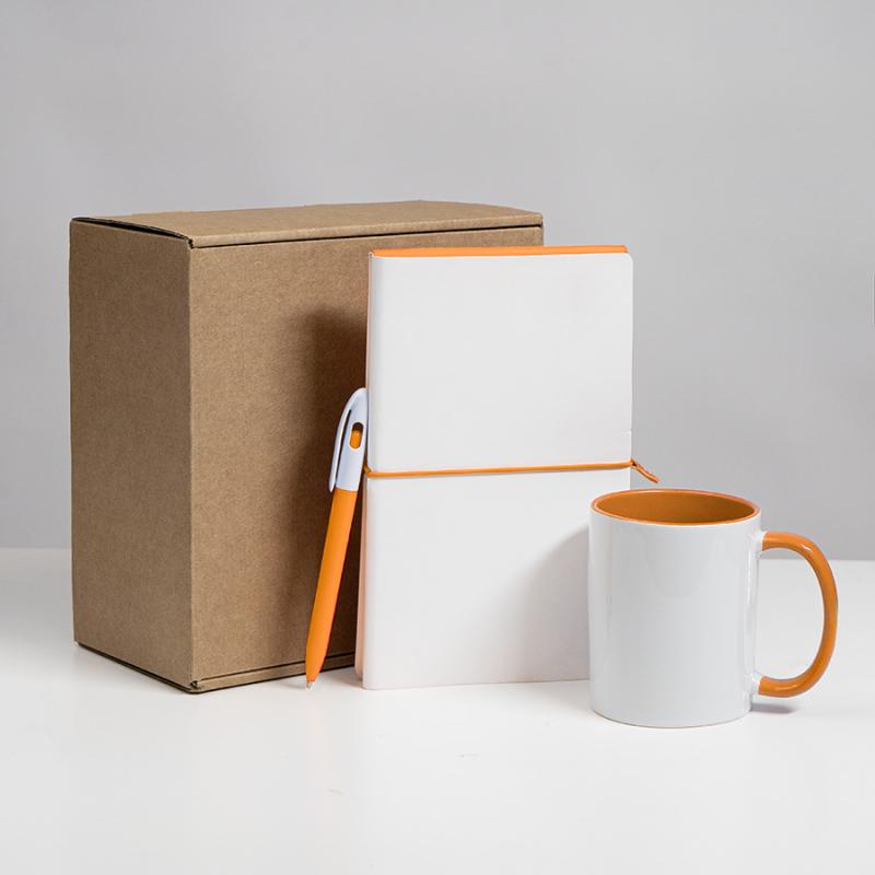 Набор подарочный WHITE VEIL: блокнот, ручка, кружка, белый/красный