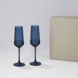 Подарочный набор 2 бокала для шампанского Sapphire в серой коробке