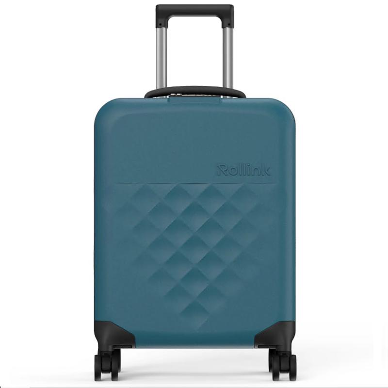 Чемодан складной Rollink Vega 360 55x40x20 см, 4 колеса, сине-зеленый