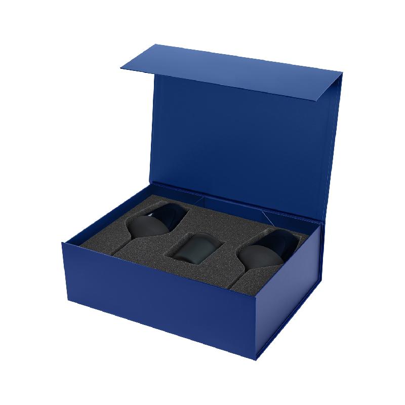 Подарочный набор свеча Enigma + 2 бокала для вина Sapphire в синей коробке