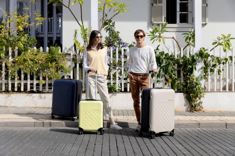 Чемодан складной Rollink Vega 360 55x40x20 см, 4 колеса, серо-синий