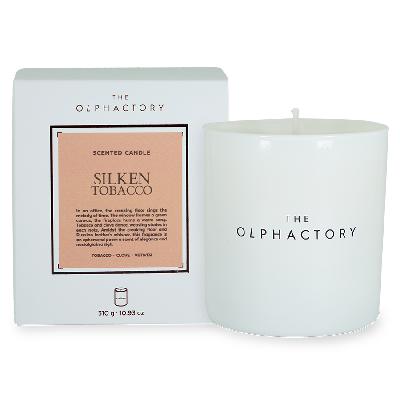 Свеча ароматическая the olphactory, white insignia, silken tobacco, 60 ч