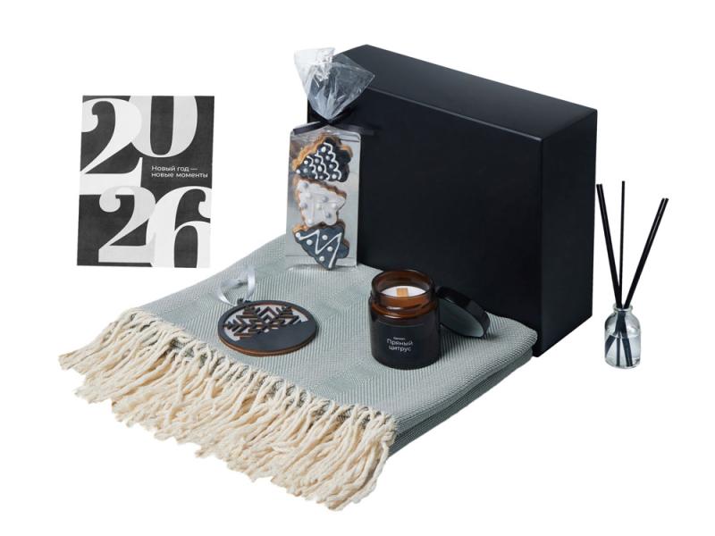 Подарочный набор Re:Still с пледом, свечой и диффузором