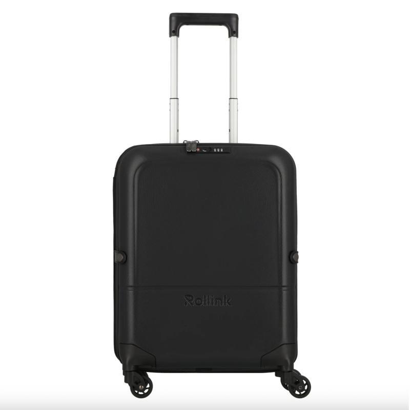 Чемодан складной Rollink FLEX LIGHT 55x40x20 см, 4 колеса, черный