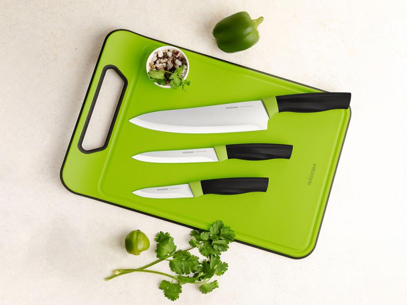 Набор из 3 ножей с пластиковой разделочной доской OLIVIA