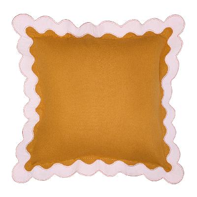 Чехол на подушку с контрастным кантом розового цвета из коллекции trendy ruffles, 40х40 см