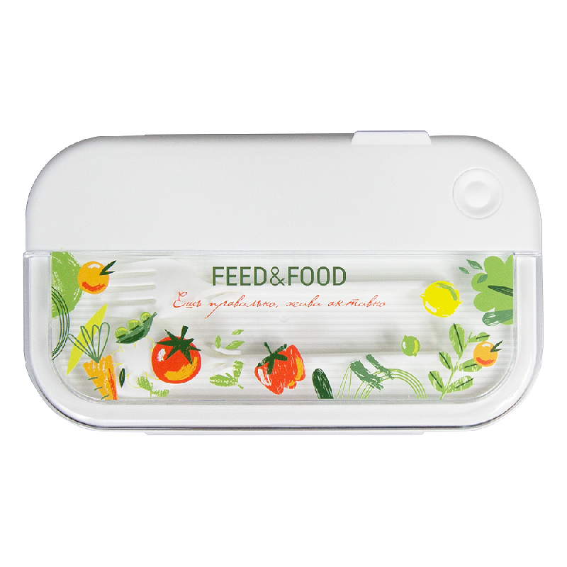 Герметичный контейнер для еды (ланч бокс)  BON VOYAGE Print Sample Feed ans Food, пластиковый, 1100 мл.