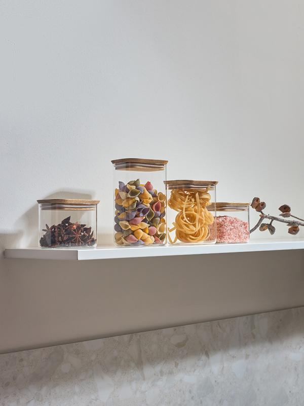 Банка для хранения прямоная glass acacia, 1,3 л