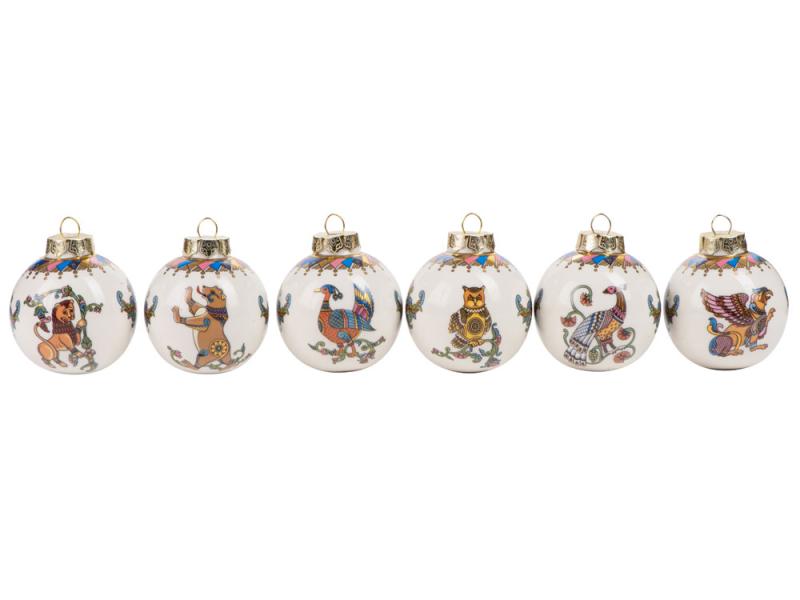 Набор новогодних шаров, 6 шт