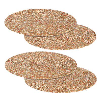 Набор из 4х сервировочных ковриков из пробки и переработанного материала recork, D30 см