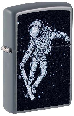 Зажигалка ZIPPO Skateboarding Astronaut с покрытием Flat Grey, латунь, 38x13x57 мм