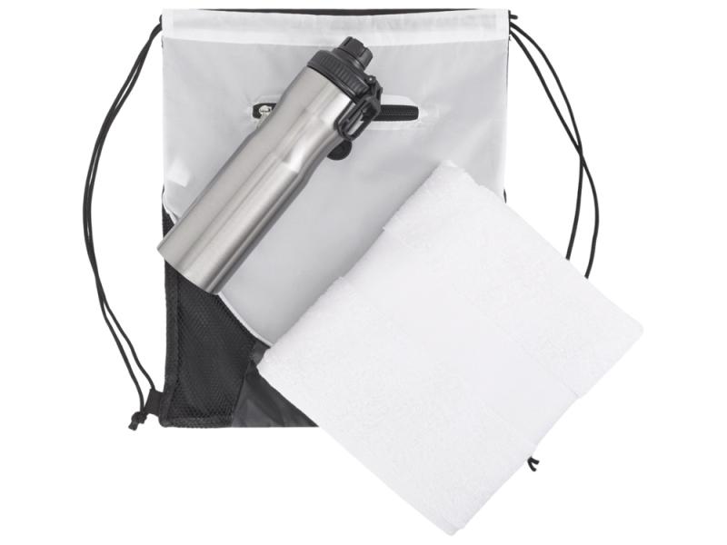 Спортивный набор со стальной бутылкой и полотенцем Advanced