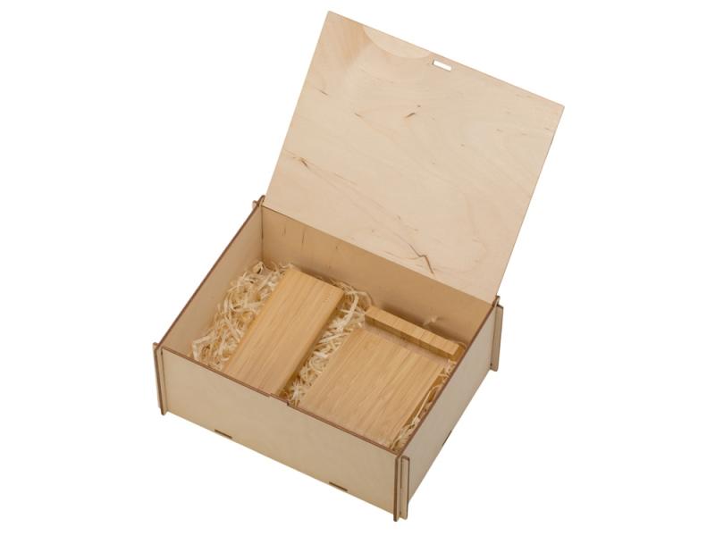 Подарочный набор с БЗУ и внешним аккумулятором Bamboo Set