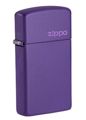 Зажигалка ZIPPO Slim® с покрытием Purple Matte, латунь, овая, 29x10x60 мм
