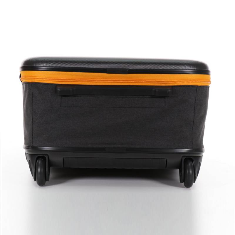 Чемодан складной Rollink Earth 55x40x20 см, 2 колеса, черный/оранжевый