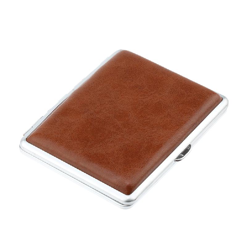 Портсигар SQuire, нержавеющая , искуственная кожа, 7,4х9,5х1,8 см