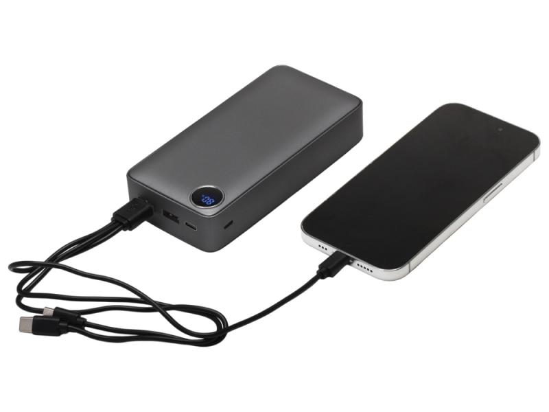 Внешний аккумулятор Mild Pro c быстрой зарядкой QC/PD, металлик soft-touch, 20 000 mAh