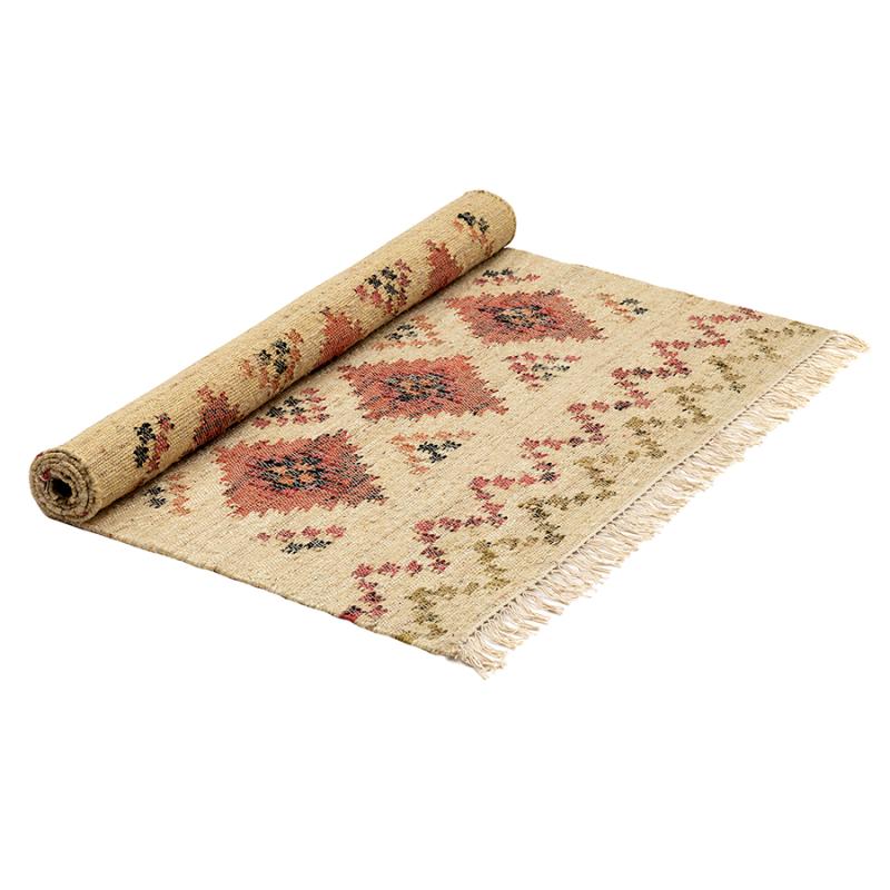 Ковер из джута и шерсти по мотивам башкирских орнаментов из коллекции cultural heritage, 160х230 см