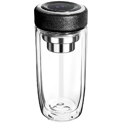 Термос стеклянный с LED-дисплеем Smartview, чёрный