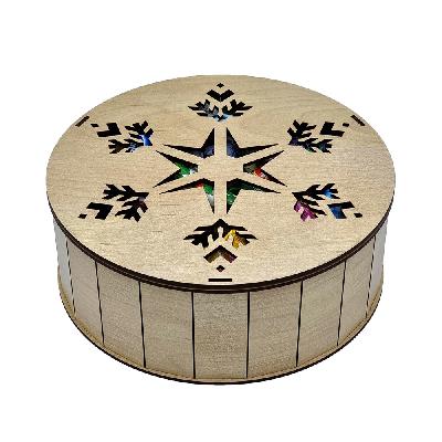 ШКАТУЛКА - упаковка новогодняя из дерева 1500г