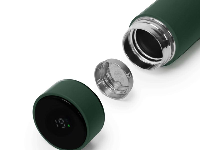 Термос FAMILY MARK LED, индикатор, soft touch