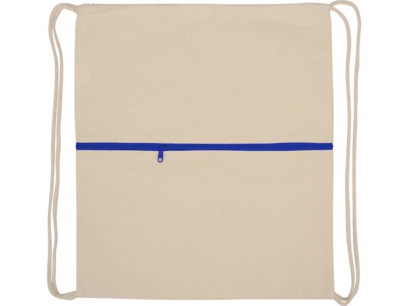 Рюкзак-мешок Lark из хлопка 180 г/м2 с цветной молнией