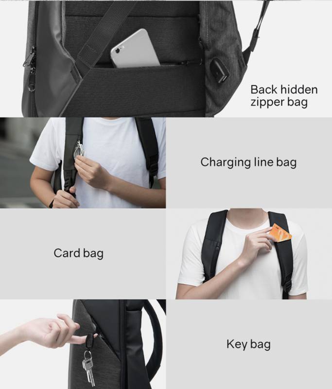 Рюкзак KORIN ClickPack 46х34х16 см, черный/серый