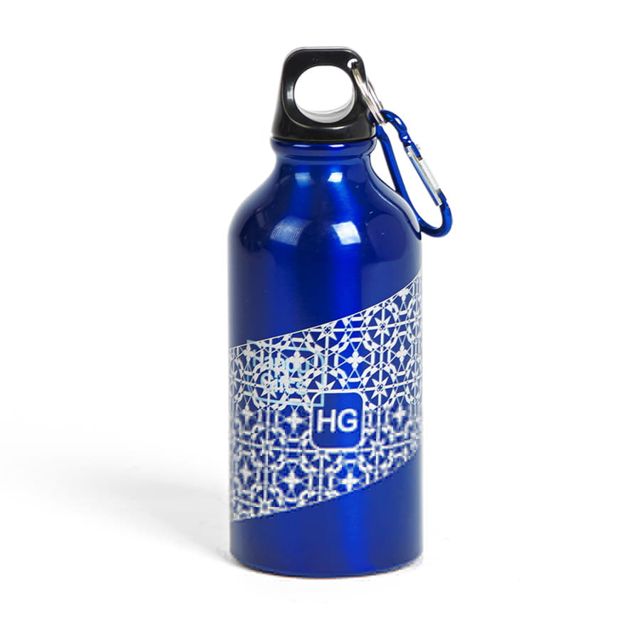 Бутылка для воды "Mento-1", алюминиевая, с карабином, 400 мл., зеленый