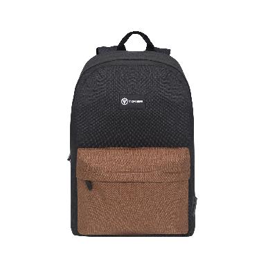 Рюкзак TORBER GRAFFI,  с карманом коричнево, полиэстер меланж, 42 х 29 x 19 см