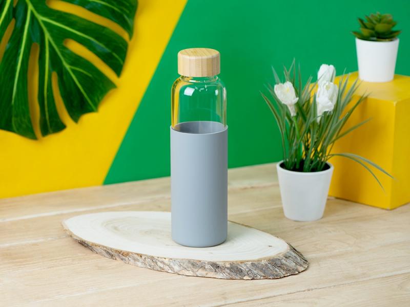 Стеклянная бутылка для воды в силиконовом чехле Refine