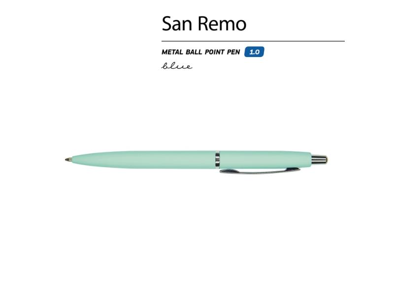 Ручка металлическая шариковая San Remo, софт-тач