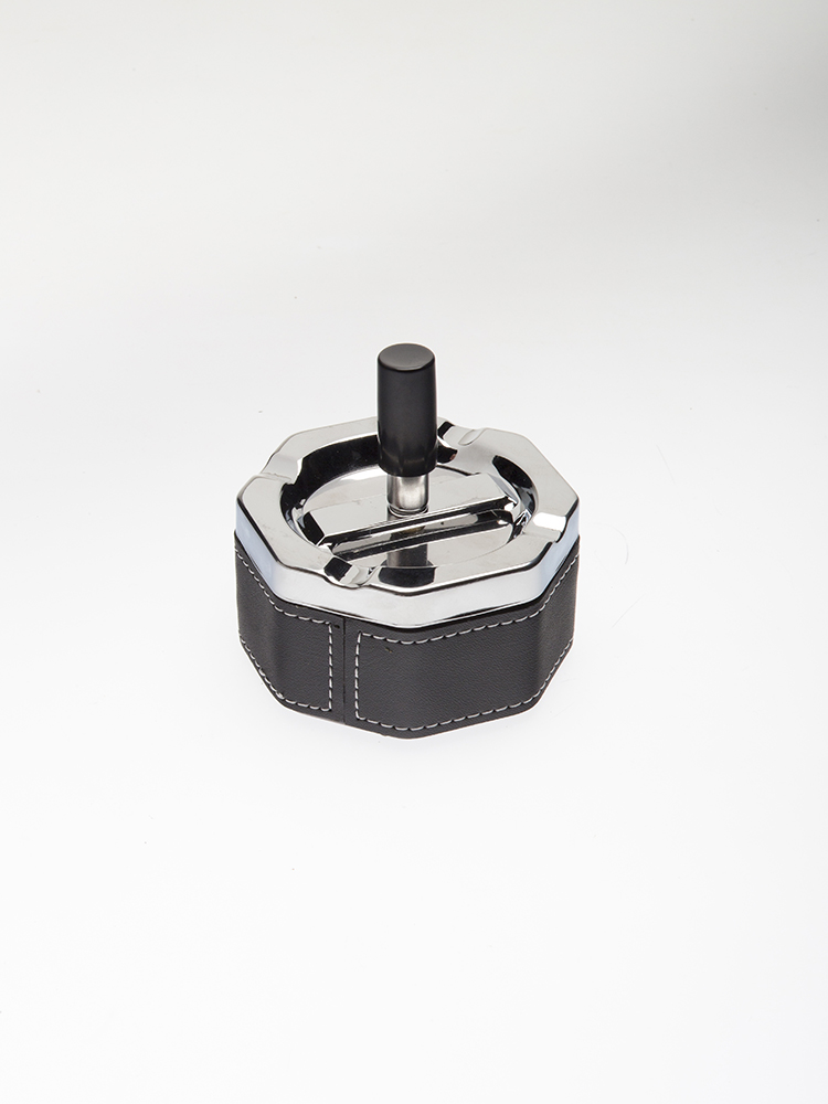 Пепельница SQuire восьмиугольная, покрытие никель  иск кожа