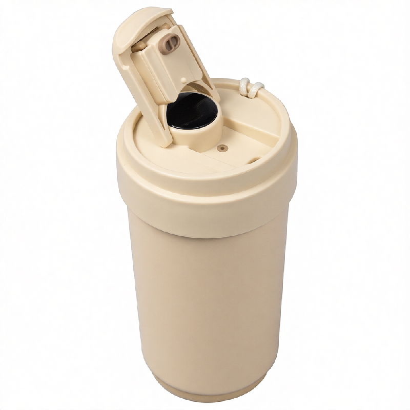 Термокружка Osaka с датчиком температуры, вакуумная, стальная, 410 мл, матовая, кремовая