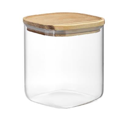 Банка для хранения квадратная glass acacia, 1,5 л