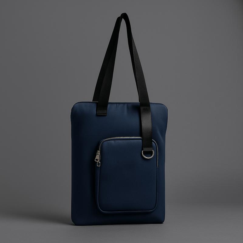 Шоппер Superbag Pocket, с внутренним креплением-карабин и чехлом для мелочей (темно-синий с черным)