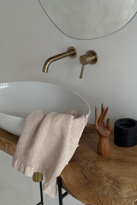 Полотенце для рук из умягченной вафли ового цвета из коллекции essential, 50x90 см