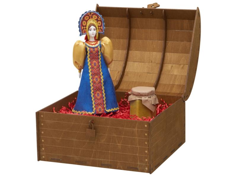 Подарочный набор: кукла фарфоровая, крем-мёд с лаймом и имбирем