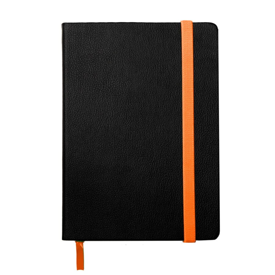 Ежедневник недатированный Ray, А5, черный/голубой, кремовый блок, без обреза