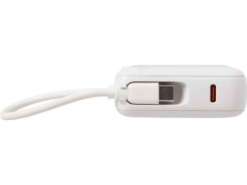 Внешний аккумулятор со встроенным кабелем Liri, QC/PD, 10000 мАч