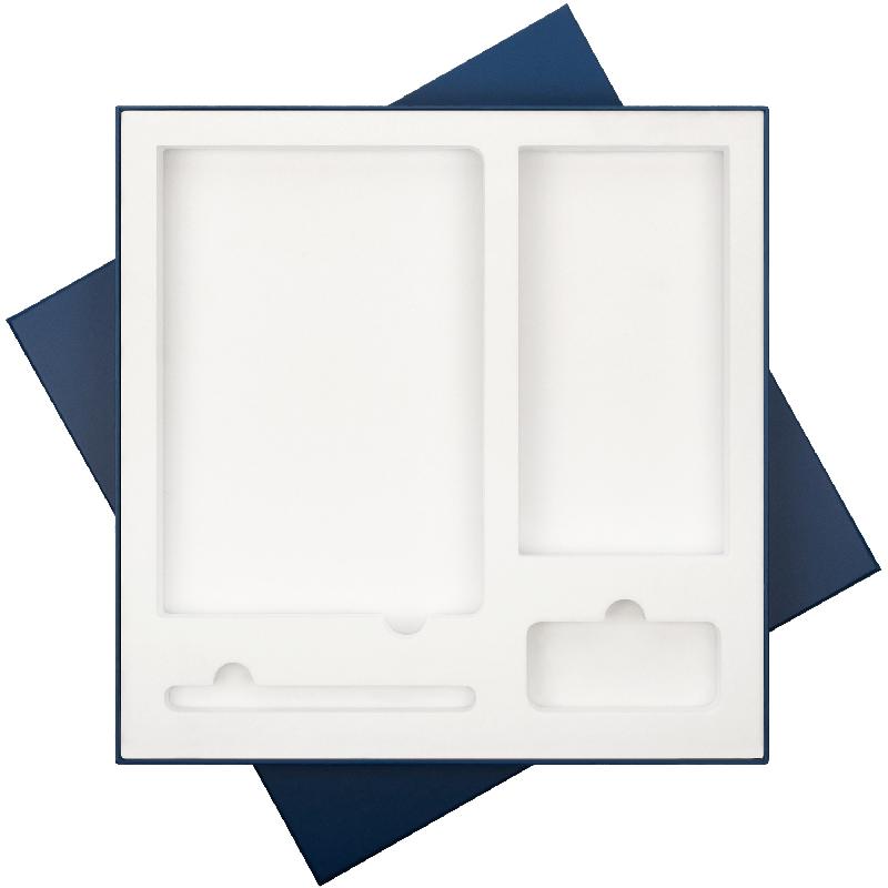 Подарочная коробка с ложементом для ежедневника, ручки и аккумулятора,  (под съемные ложементы)