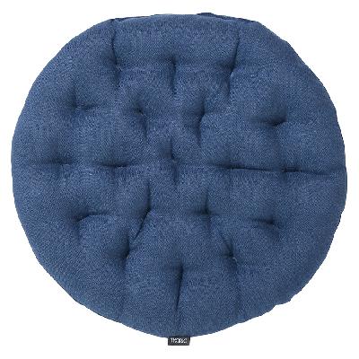 Подушка на стул круглая из стираного льна  из коллекции essential, 40х40x4 см