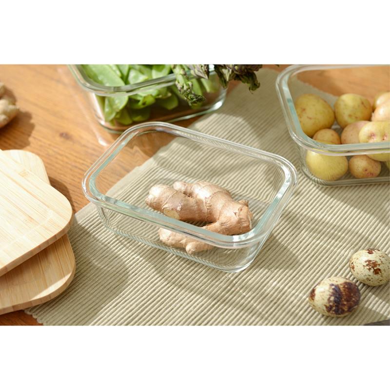 Контейнер для запекания и хранения eco store с крышкой из бамбука, 370 мл