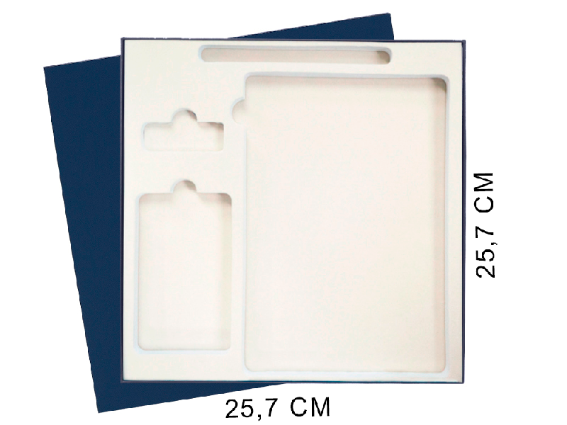 Коробка подарочная Solution Superior Linen, 25,7x25,7, с вырубкой под ежедневникручкуфлешкупауэрбанк 7,0х11,7