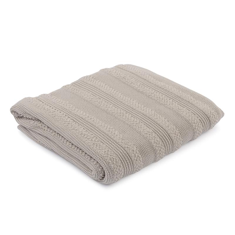 Плед из хлопка с буклированной вязкой  из коллекции essential, 130х170 см