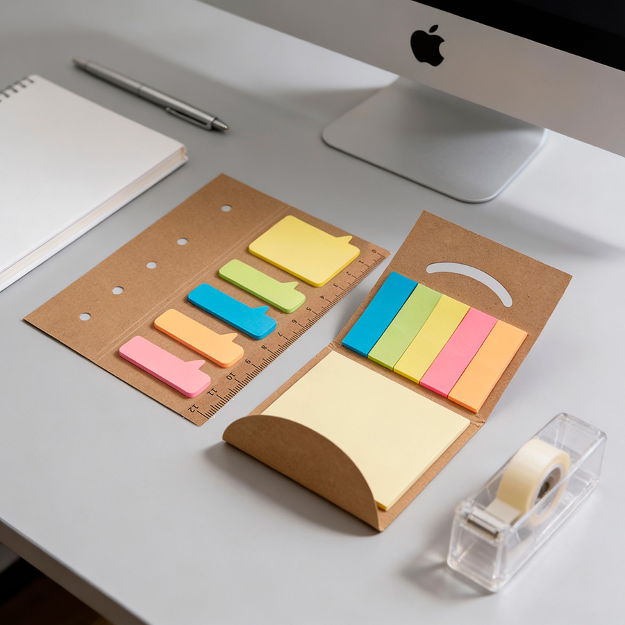 Набор закладок с клеевым краем STICKY, 5 цв по 25шт, бежевый, бумага