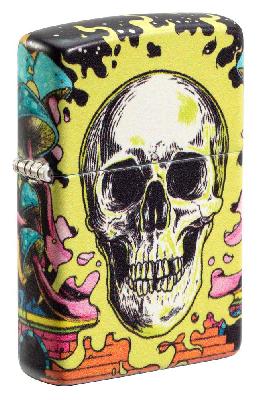 Зажигалка ZIPPO Skull Design с покрытием Glow In The Dark Green,латунь,38x13x57 мм