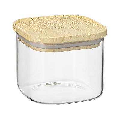 Банка для хранения квадратная glass bamboo, 600 мл